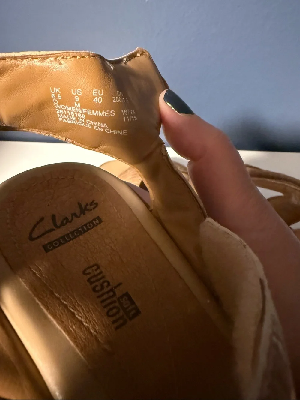 Clarks Hazelle Alba Tan Leather Snake Print Wedge Platform Comfort Sandal 9